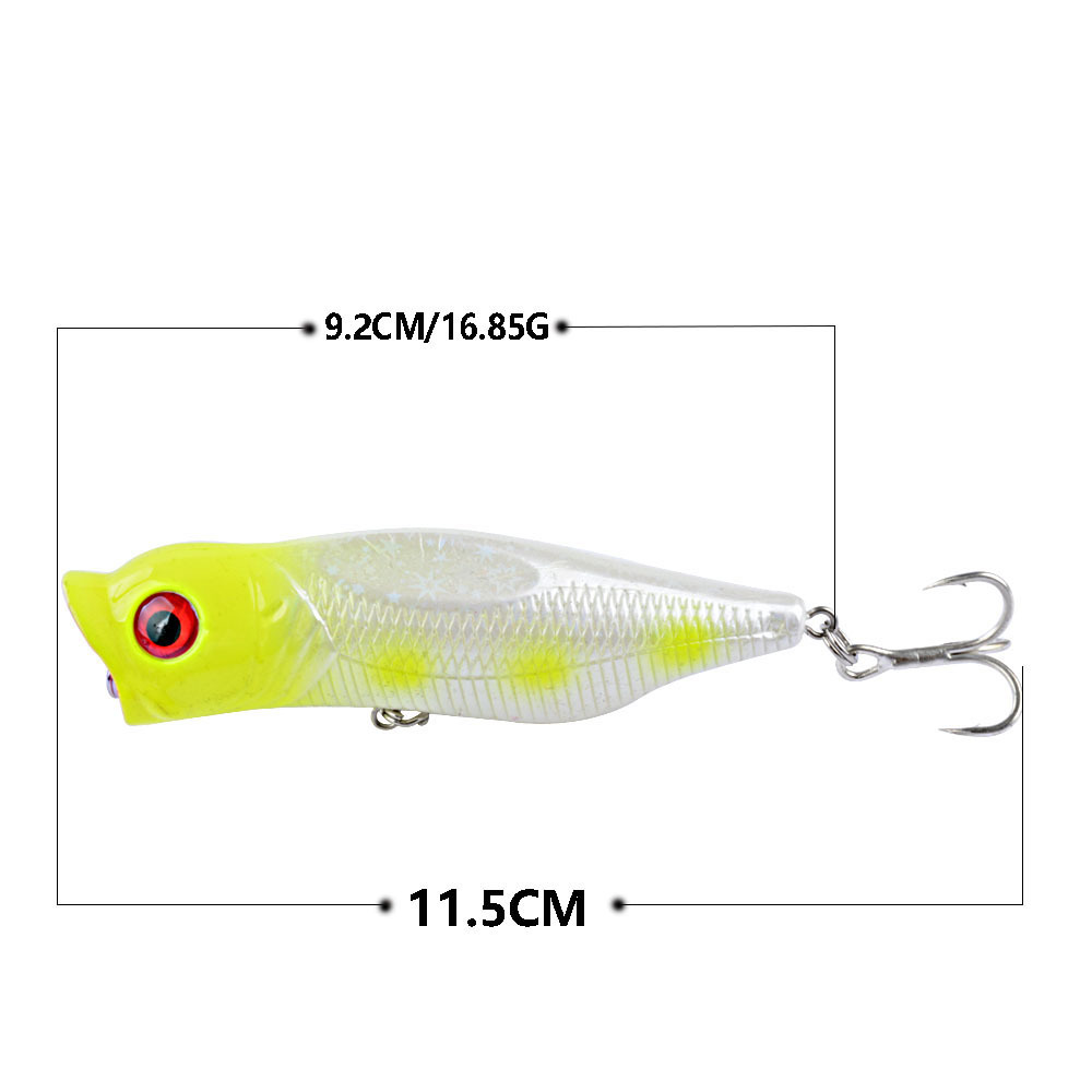 2Pcs Topwater Popper Fishing Lure 70mm/8.5g Hard Plastic Minnow Popper Baits Fishing Tackle