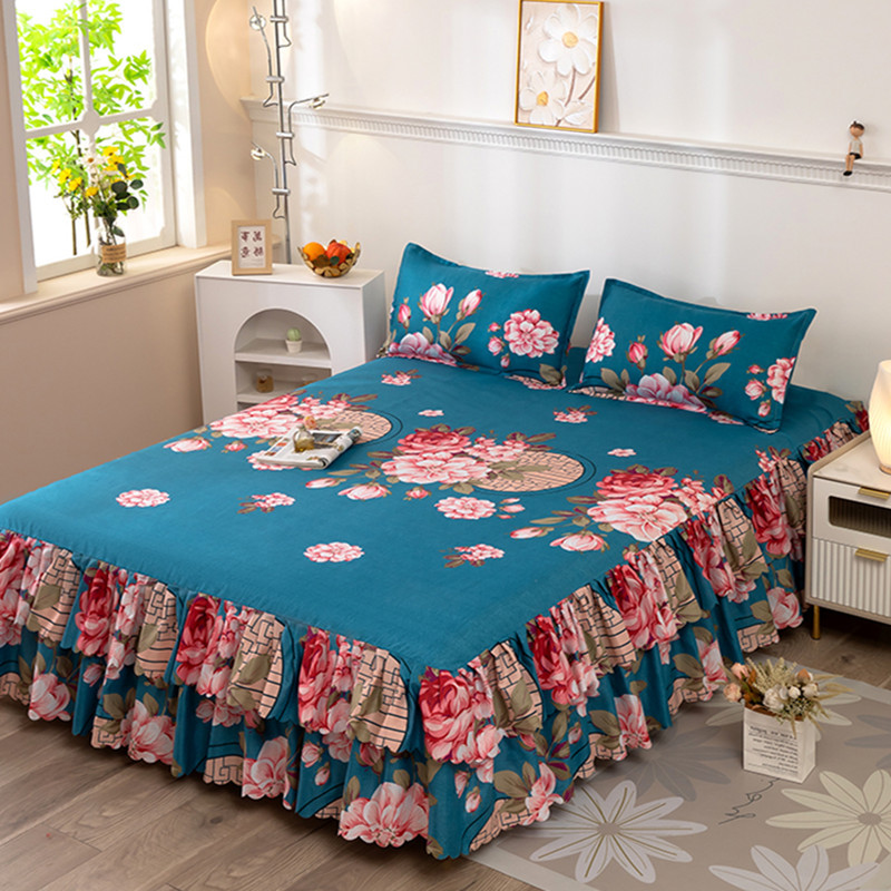 Falda de cama, sábana gruesa, colchón antideslizante agradable para la piel, funda protectora, funda de cama Simmons de una pieza, cama doble de 1,8 m