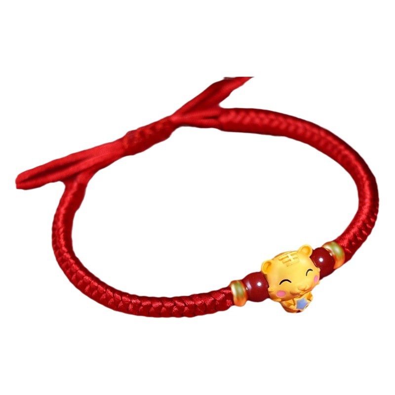 Factory wholesale rabbit year birth year red rope bracelet men's and women's braided rope twelve Zodiac red bracelet auspicious gift