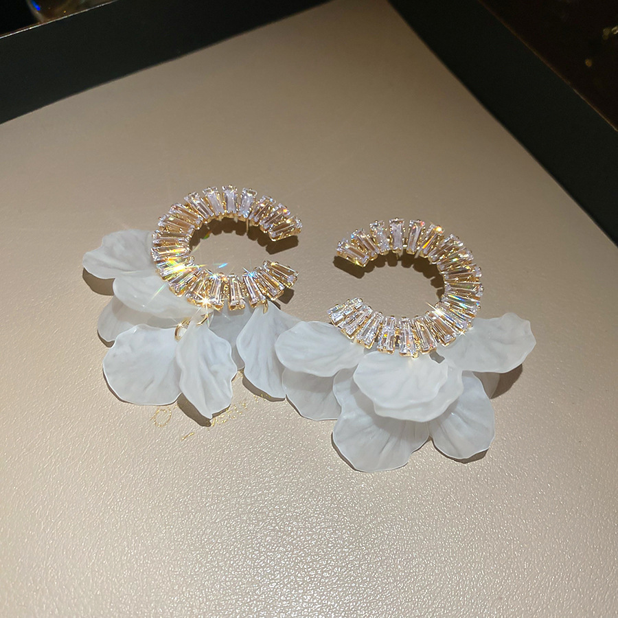 Oro real arco de perlas de aretes
