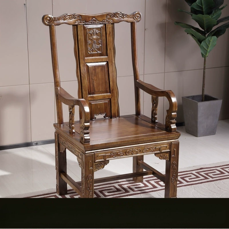 Набор стульев из массива дерева из трех предметов, основной стул, кресло в китайском стиле, цвет натурального дерева, официальный стул с чайной спинкой для домашнего использования HCDS.