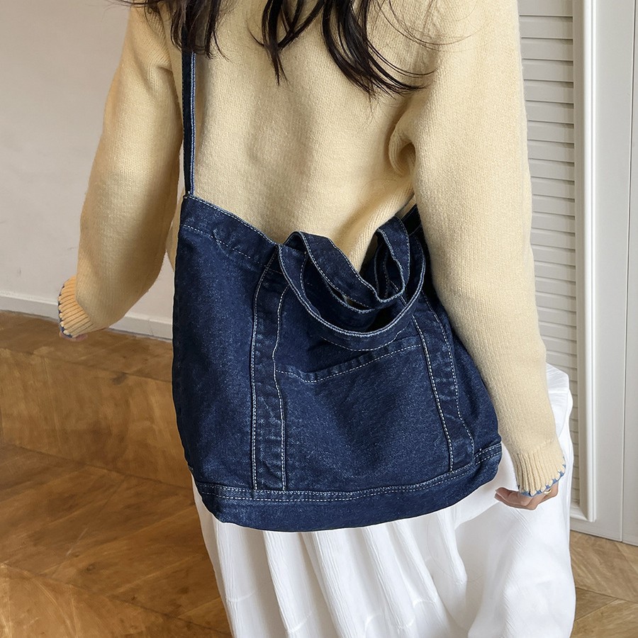 跨境百搭甜美设计感休闲大容量单肩斜挎包时尚潮流复古手提托特包