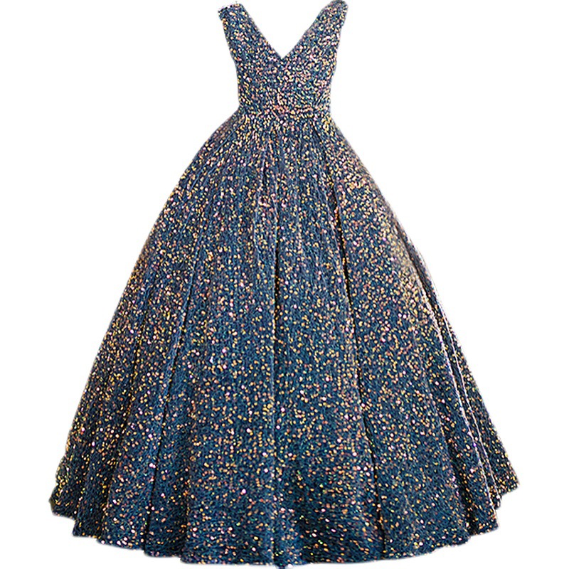 Robe de soirée élégante avec jupe tutu pour filles, idéale pour les défilés de mode et les spectacles. Robe de princesse pour enfants plus âgés._voghion.com