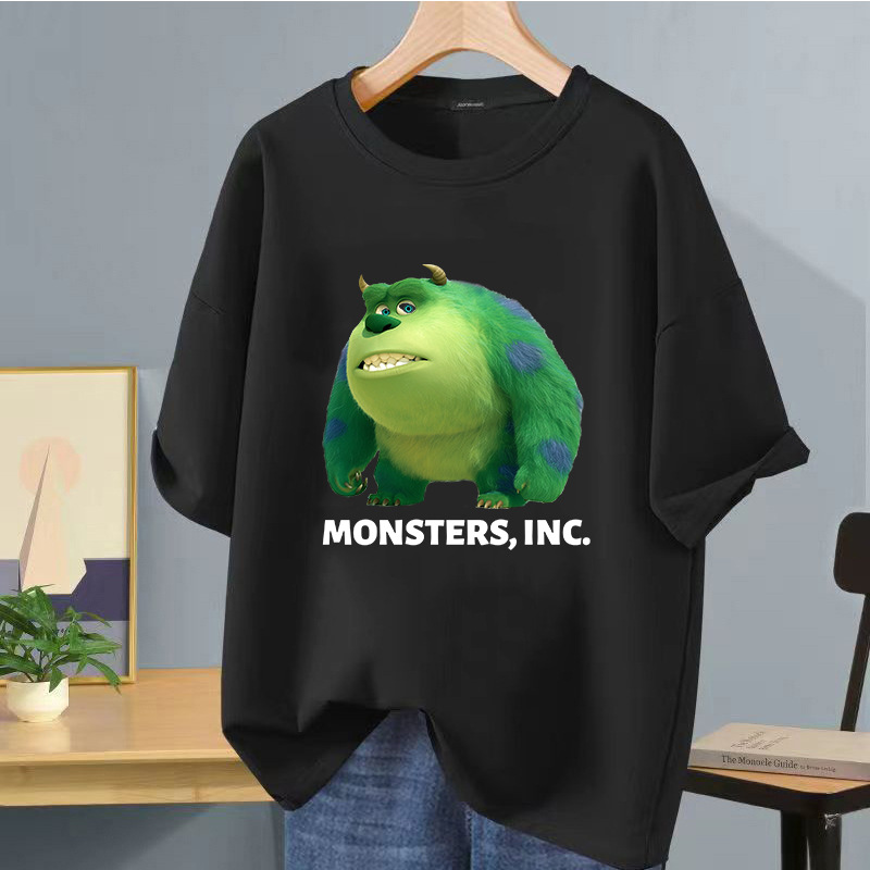 Camiseta de manga corta negra de seda helada de verano impresión de logotipo impreso ropa de clase de bricolaje ropa de trabajo camiseta de cuello redondo impresión