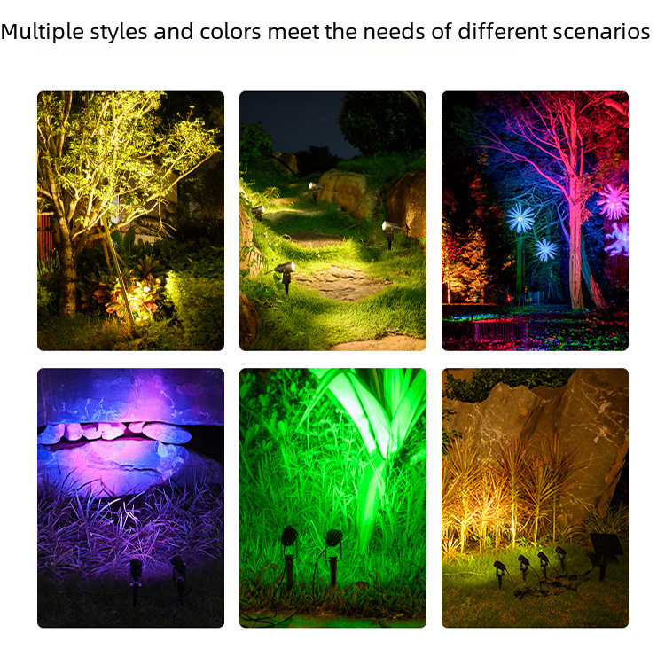Cross-border new solar floor lamp spotlight outdoor super bright waterproof lawn lamp landscape garden courtyard lamp