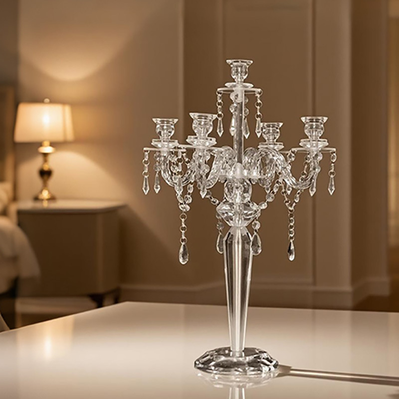 简约亚克力烛台婚庆婚礼烛台摆件餐桌烛台蜡烛样板房摆件家用烛台