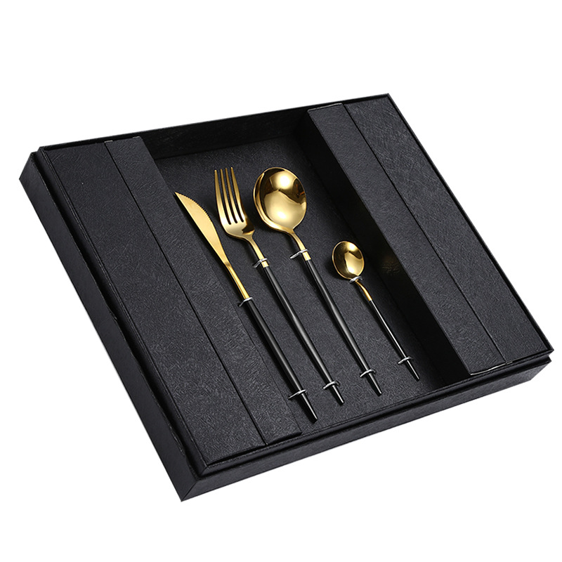 24 피스 세트-블랙 골드