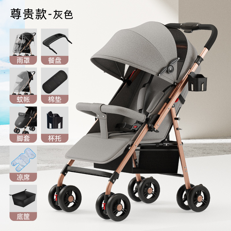 Mayorista bidireccional cochecito de bebé se puede sentar y acostarse bebé ultra ligero plegable pasear artefacto mágico para el recién nacido portátil