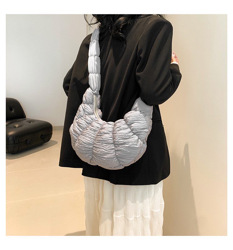 Women's Bags new croissant cloud bag pleated one shoulder crossbody sponge light versatile casual fashion dumpling women's bag_ipsvogv.com