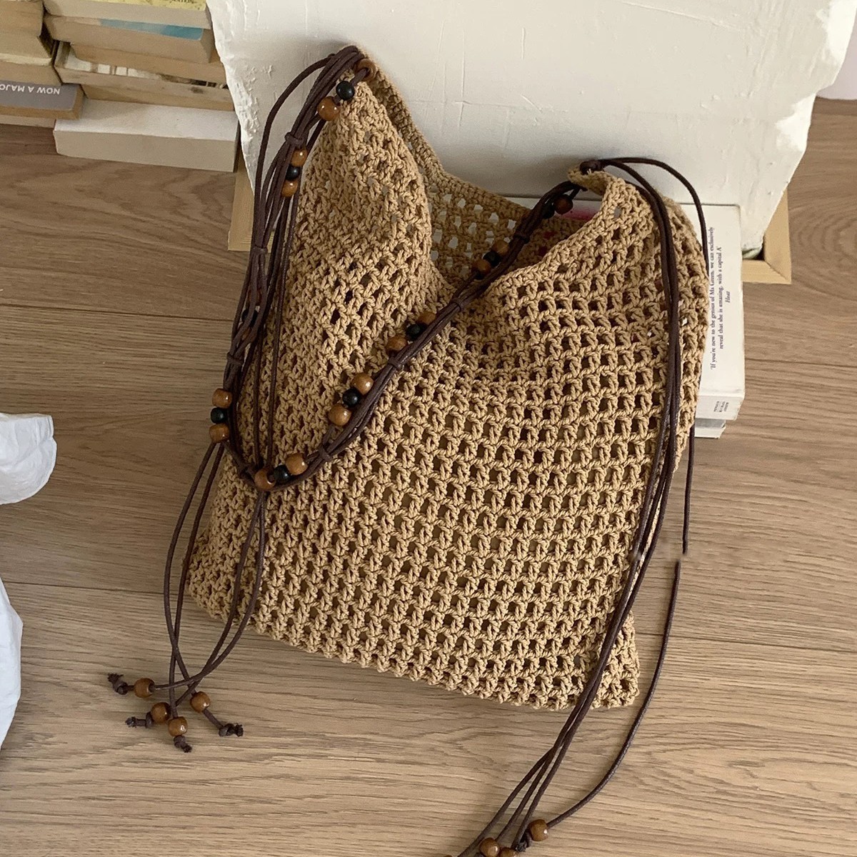 2025 New Summer Hollow Woven Bag For Women, Large Capacity Beach Straw Bag For Seaside Vacation, Shoulder And Crossbody Bag - Thumbnail 2
