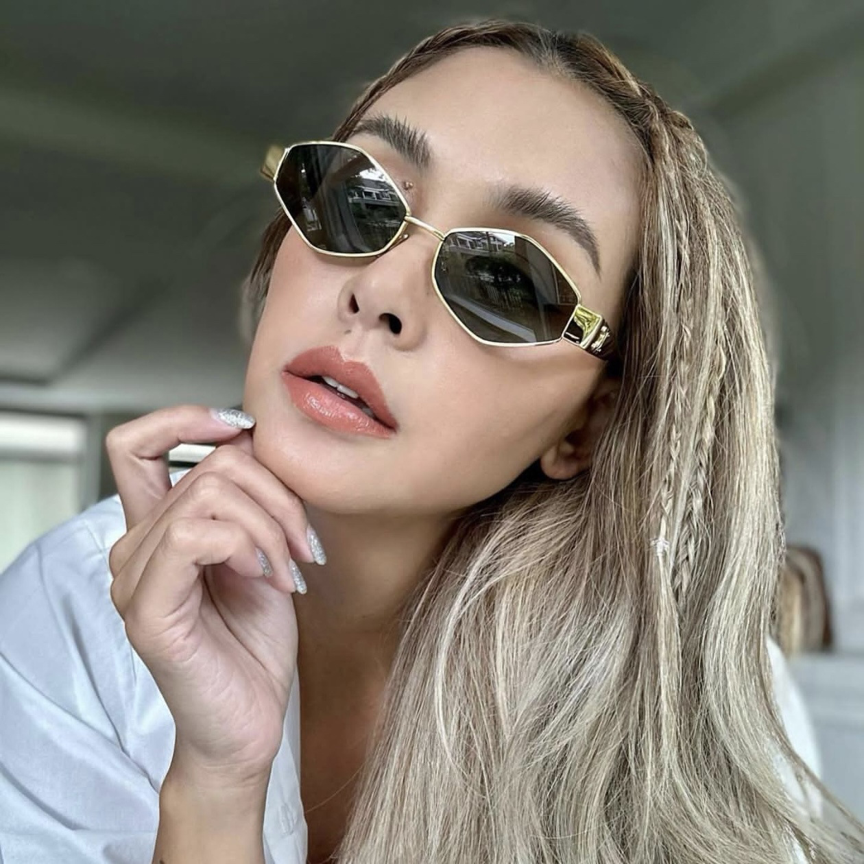 Vīriešu saulesbrilles ar optiku minimālisma daudzstūra stils_voghion.com