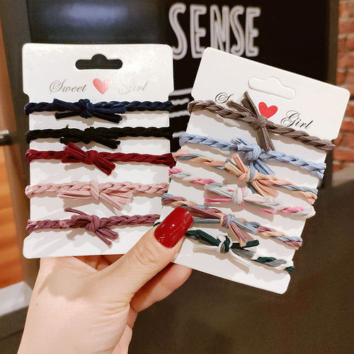 Simple thick twist rubber band hair band for women, simple headband, small fresh leather set, hair band, ins style, high appearance and personality