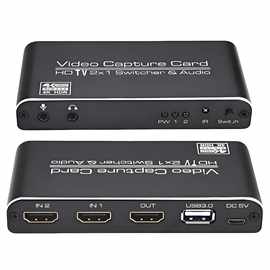USB3.0视频采集卡4K60HDMI二进一出游戏直播录制2路HDMI2x1带遥控