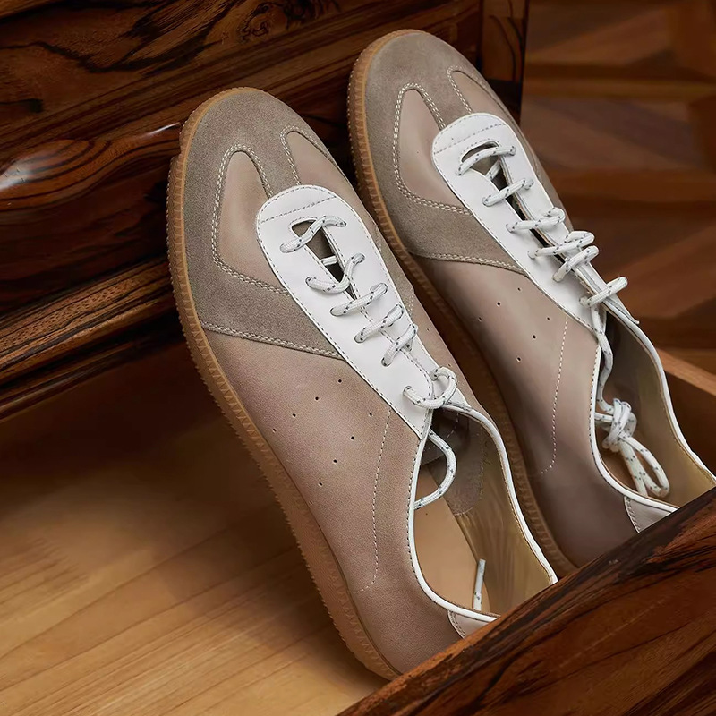 새로운 첫 번째 레이어 소 가죽 MAILLARD 훈련 신발 남성 가을 새로운 틈새 복고풍 캐주얼 신발 FORREST GUMP 스포츠 신발
