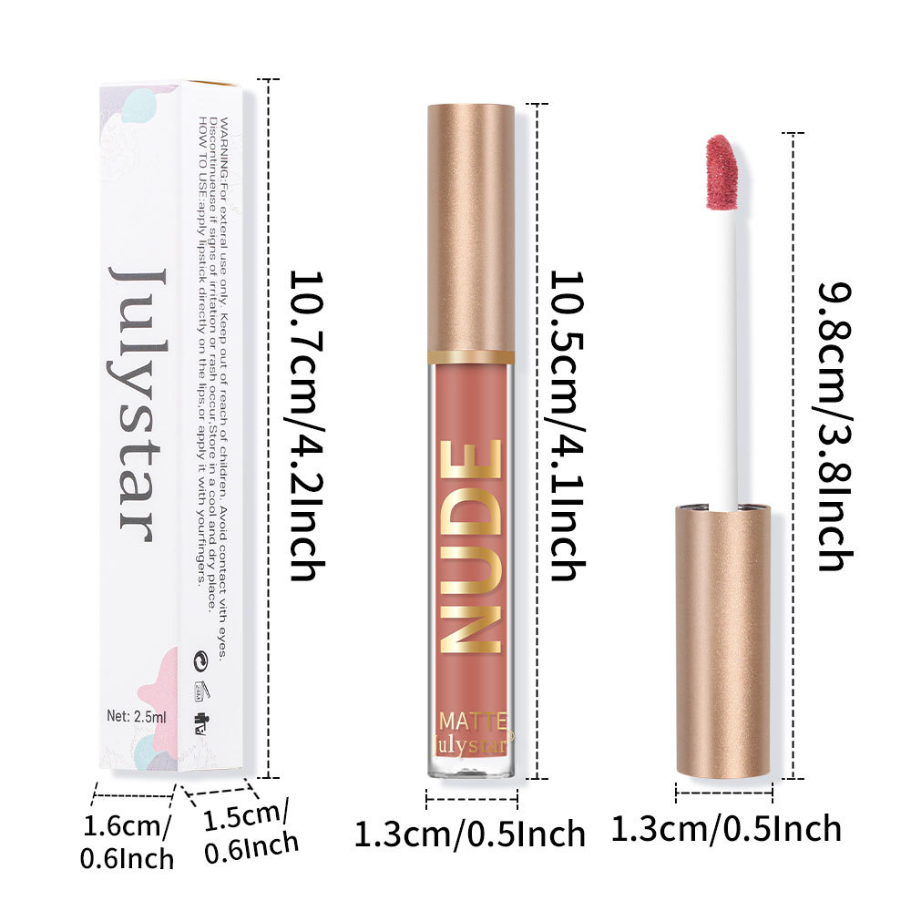 European and American matte, frosted velvet non-fading lip gloss, natural, long-lasting and three-dimensional non-stick cup lip gloss lipstick wholesale Item Picture