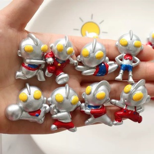 Cartoon Ultraman Resin Jewelry Accessories DIY Cream Glue Mobile Phone Case Storage Box Pendant Hairpin Material Wholesale