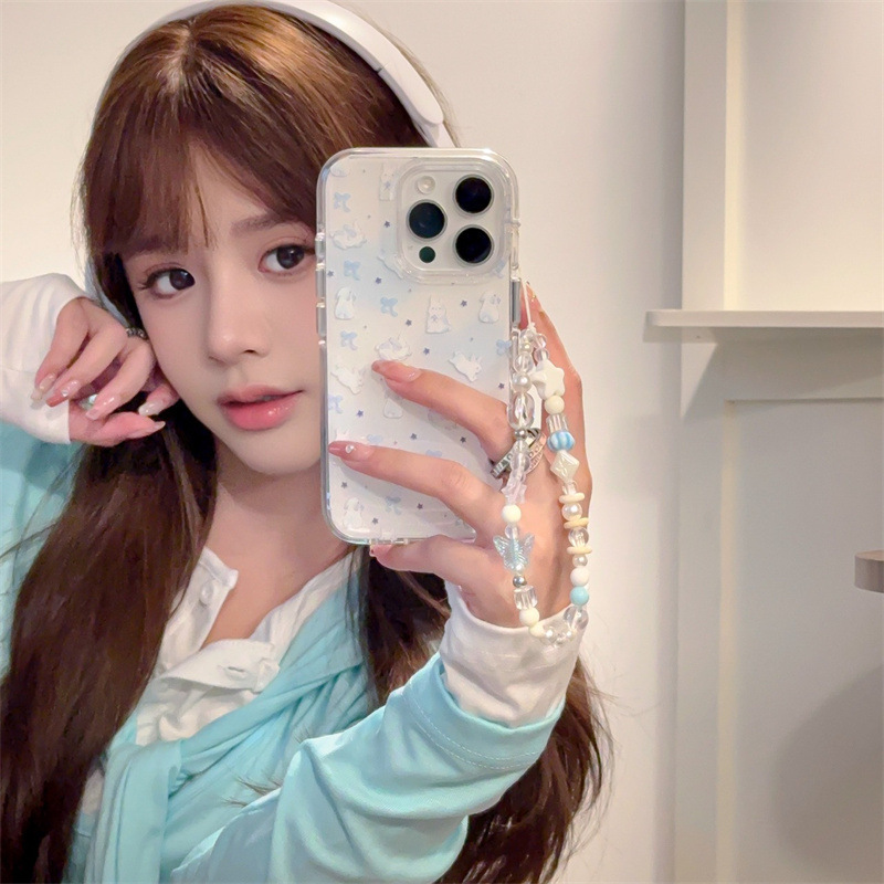 Blue Sizzy Bow Rabbit for iPhone16 Apple 15ProMax Phone Case 14 Chain 13 New Blue Sizzy Bow Rabbit for iPhone16 Apple 15ProMax Phone Case 14 Chain 13 New