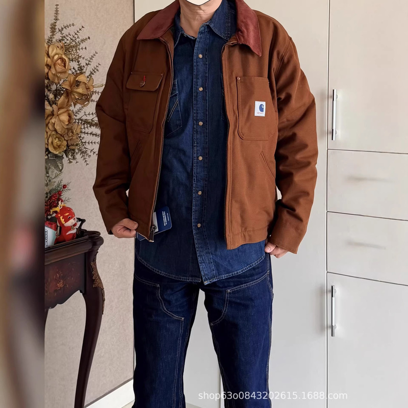 High-Quality Carh@ American-Made 135Th Anniversary Commemorative Warm Zip-Up Red Canvas Work Jacket for Men and Women