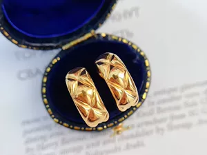 Серьги с ромбовидным узором, европейский стиль, 18 карат, простой и элегантный дизайн