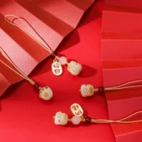 HelloKitty кошачий колокольчик милый кошачий кошачий коготь белый бодхи угольный горящий кот удача кошачий мобильный телефон шнур