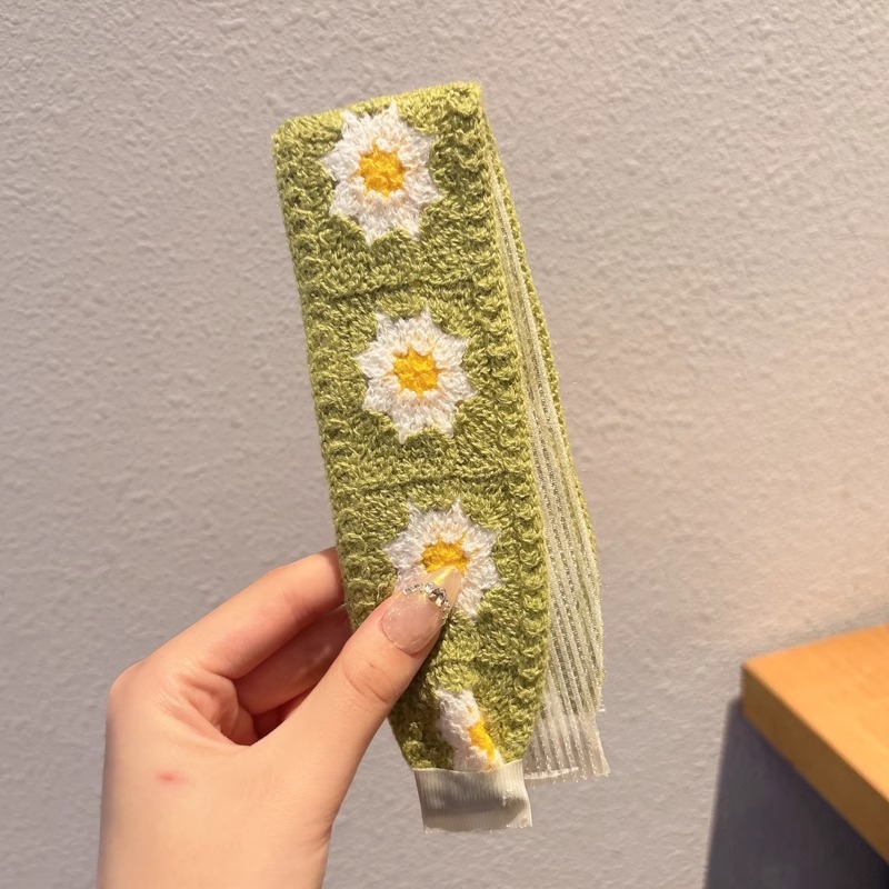 Flor francesa de punto velcro cinta de cabello para adultos fresa de cabello acabado artefacto de la niña cabello fija banda de cabello tocado