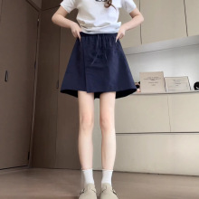 藏青色工装裙裤女夏薄款小个子防走光a字半身裙休闲速干五分短裤