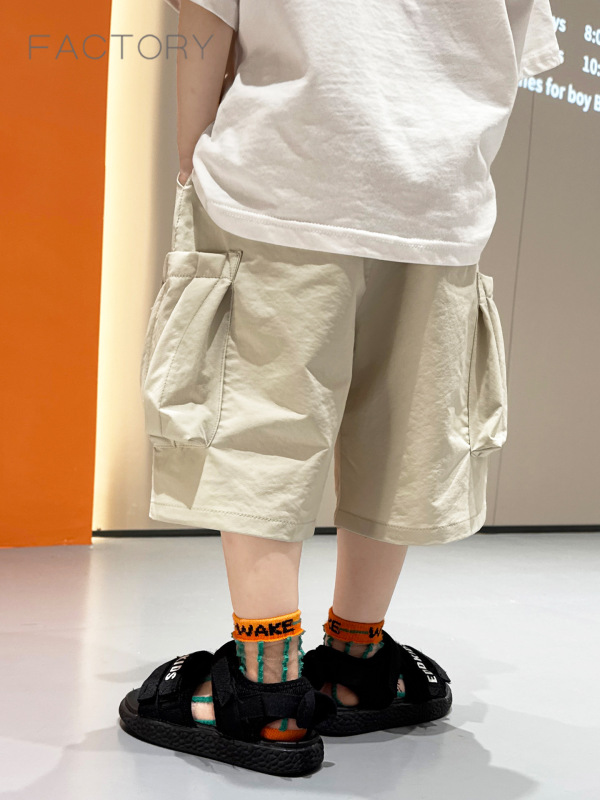 男の子カーゴショーツ 2025年夏新作 子供用 おしゃれ ゆったりパンツ 男の子 ハンサム 薄手 5点パンツ|undefined