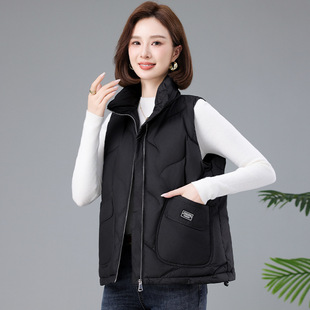 Down vest vest vest plus fat plus size for middle-aged and elderly mothers women's 2024 winter clothing a generation of 7126