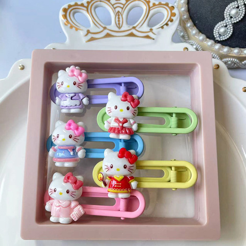 New cartoon invisible metal hair clip set for children, frizzy hair clips candy U-shaped clips, hair-friendly, girl bangs clips