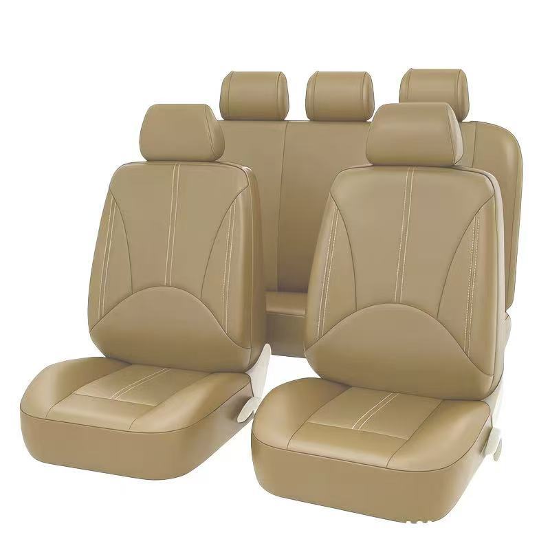 Mexico Russia Pu Perforated Leather Foreign Trade Cross-Border Amazon Car Seat Cover Spliced Leather Universal 5-Seater