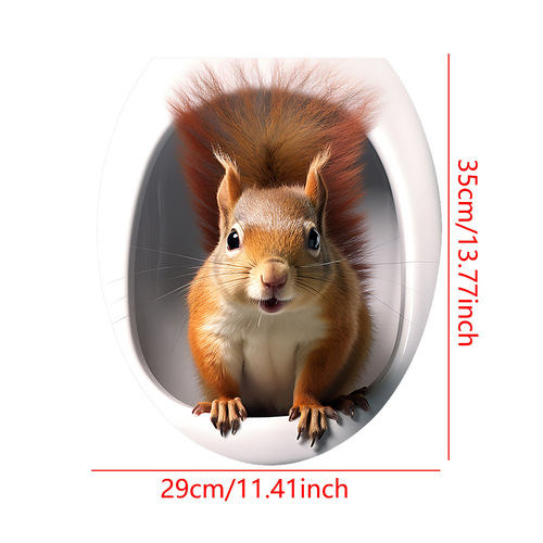 Cross-border creative 3D kittens and puppies animal bathroom toilet stickers home decoration wall stickers self-adhesive painting waterproof and oil-proof