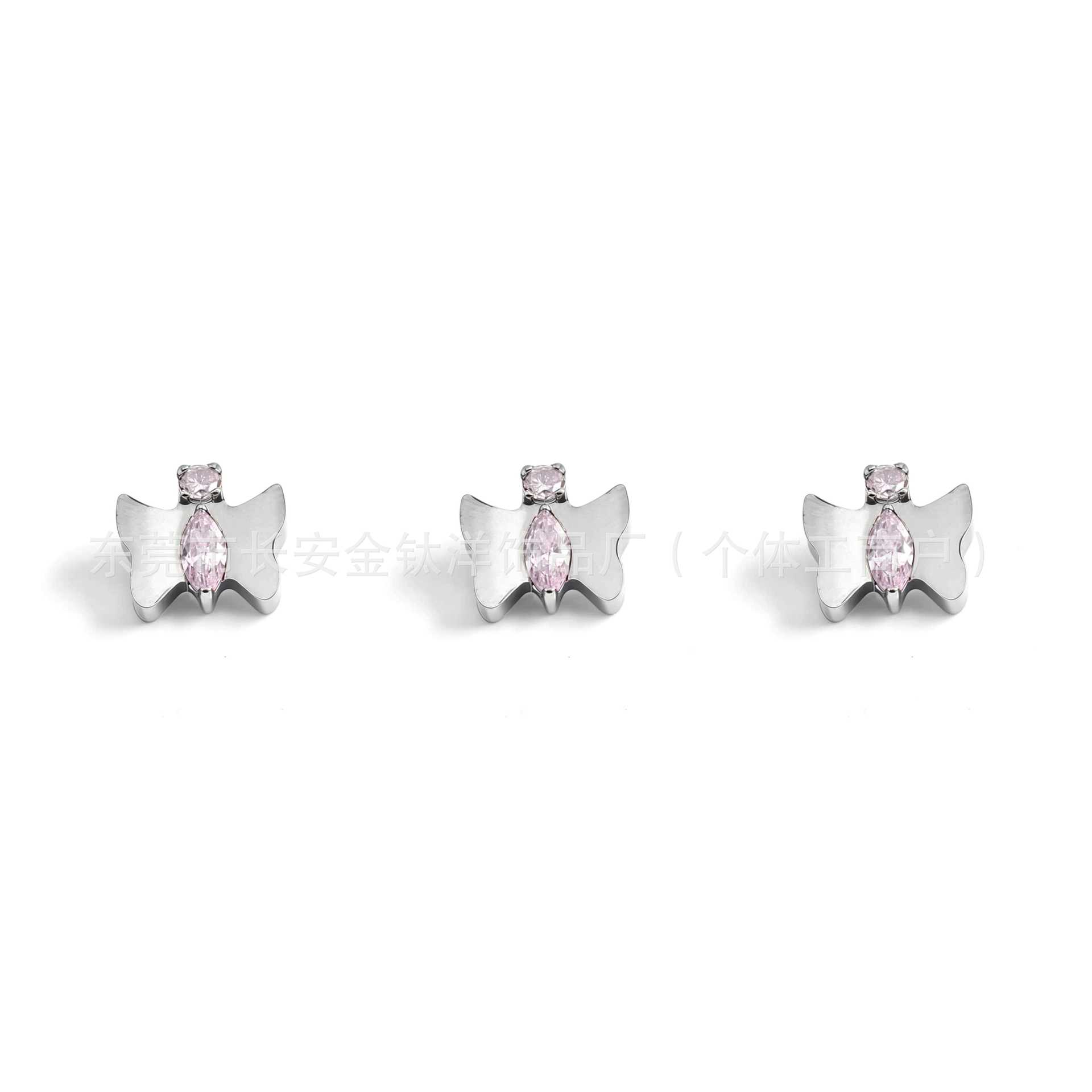 F136 Titanium Butterfly Zircon Earrings Nose Stud Ear Bone Stud G23 Titanium Alloy Body Piercing Jewelry detail image 7
