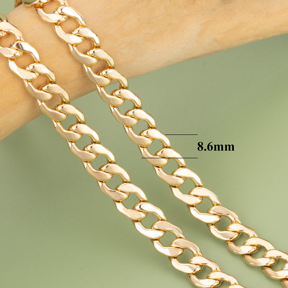 Simple Style Style 1 Piece Copper 18K Gold Plated Cuban Link Chain Curb Chain Polished 5mm Jewelry Accessories