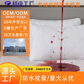 白色云朵绗缝枕芯内胆保护套夹棉加厚磨毛酒店客栈民宿防水枕套