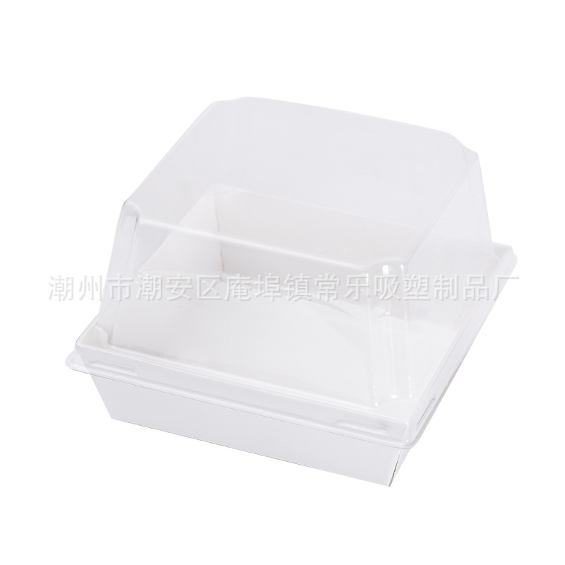 Caja de embalaje de pastel de corte de 6 pulgadas de pastel de lasana mousse insins bloque de corte de viento a prueba de niebla y caja de embalaje de postre gruesa