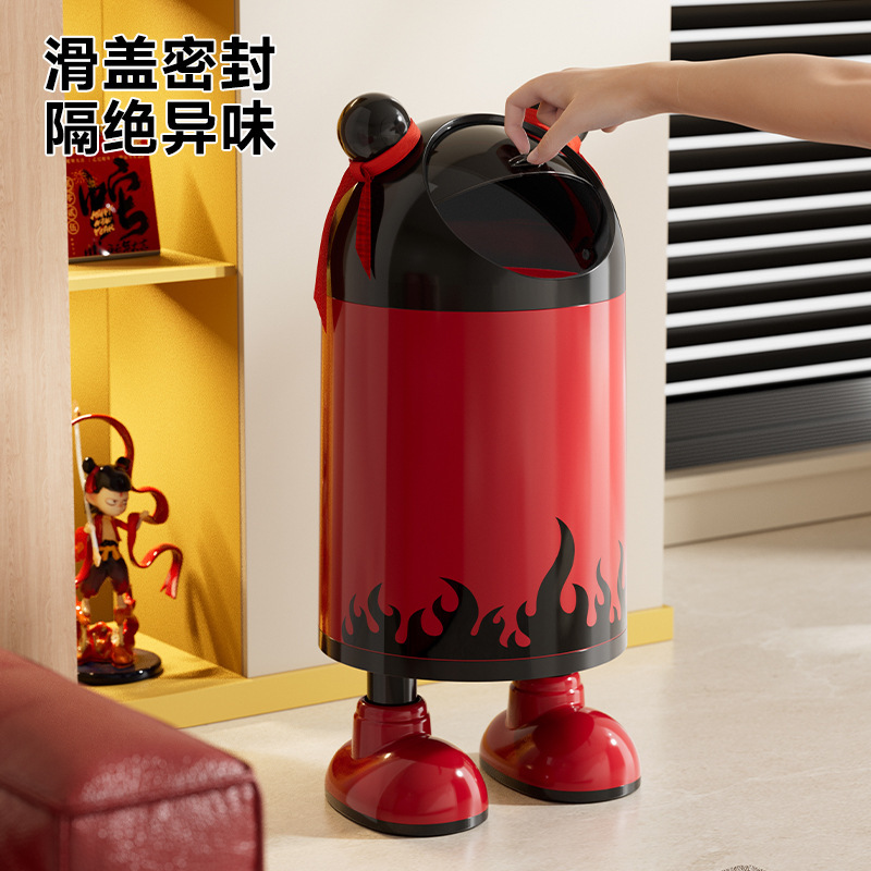 Nezha ゴミ箱 家庭用 ハイエンド 大容量 リビングルーム キッチン クリエイティブ 曲がらないゴミ箱 蓋付き|undefined