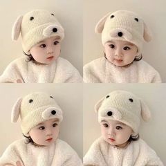 婴儿帽子秋冬款针织毛线帽婴幼儿冬季可爱超萌套头帽男宝宝护耳帽
