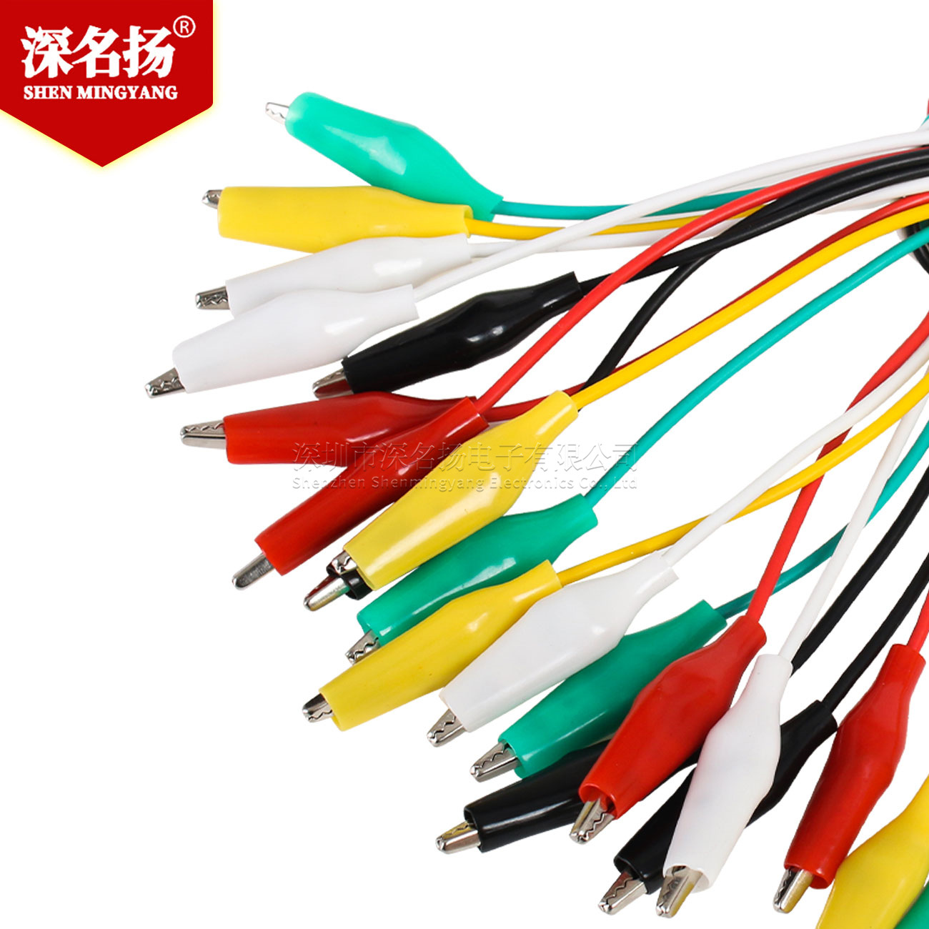 Small, medium and large test wires, alligator clips, connecting wires, 5 colors, 10 pcs, 50CM long, colored wires