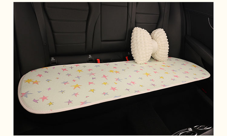 Cute Little Yellow Duck Car Seat Cushion Summer Ice Silk Cooling Pad Girls' Car Interior Decoration Supplies Breathable Non-Slip Seat Cover