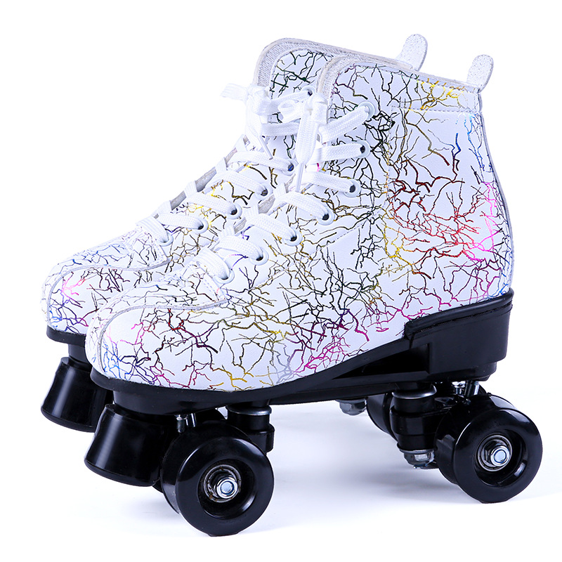 Lightning nuevo blanco negro doble fila patines adultos flash patines patinaje patines cross-purpose