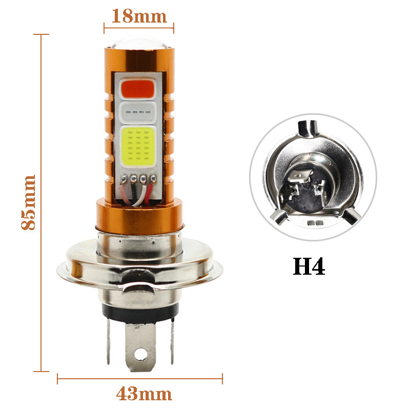 Motocicleta eléctrica condujo faro doble garra tricolor estallado parpadeo transformado faro tres garras super brillante H4 H6 image 3