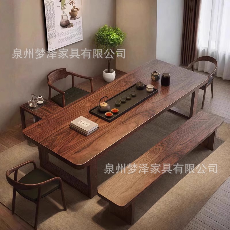 [핫아이템] 2.2m 테이블 + 히로시마 의자 + 벤치 + 슈멧 의자 2개 + 티 테이블