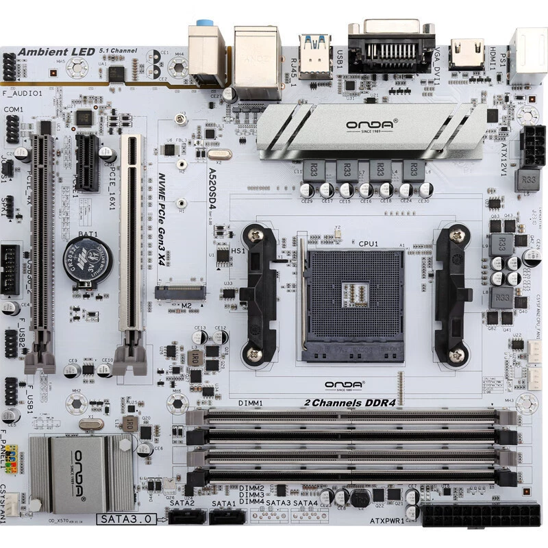 Совместимая материнская плата AMD Onda A520SD4-W/B (AMD A520 / socket AM4), поддержка Ryzen 5 5600/5500