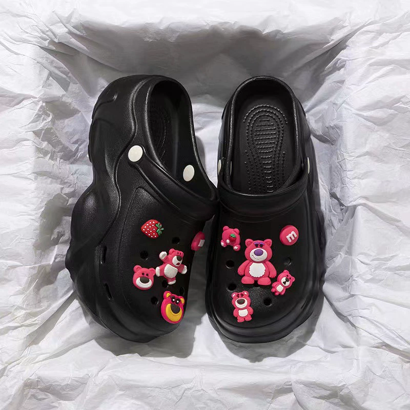 Absolutely Cute Croc Shoes Women's EVA Summer Outerwear 2024 New Beach Shoes Anti-Slip Anti-odor Thick Sole Heightening Drags