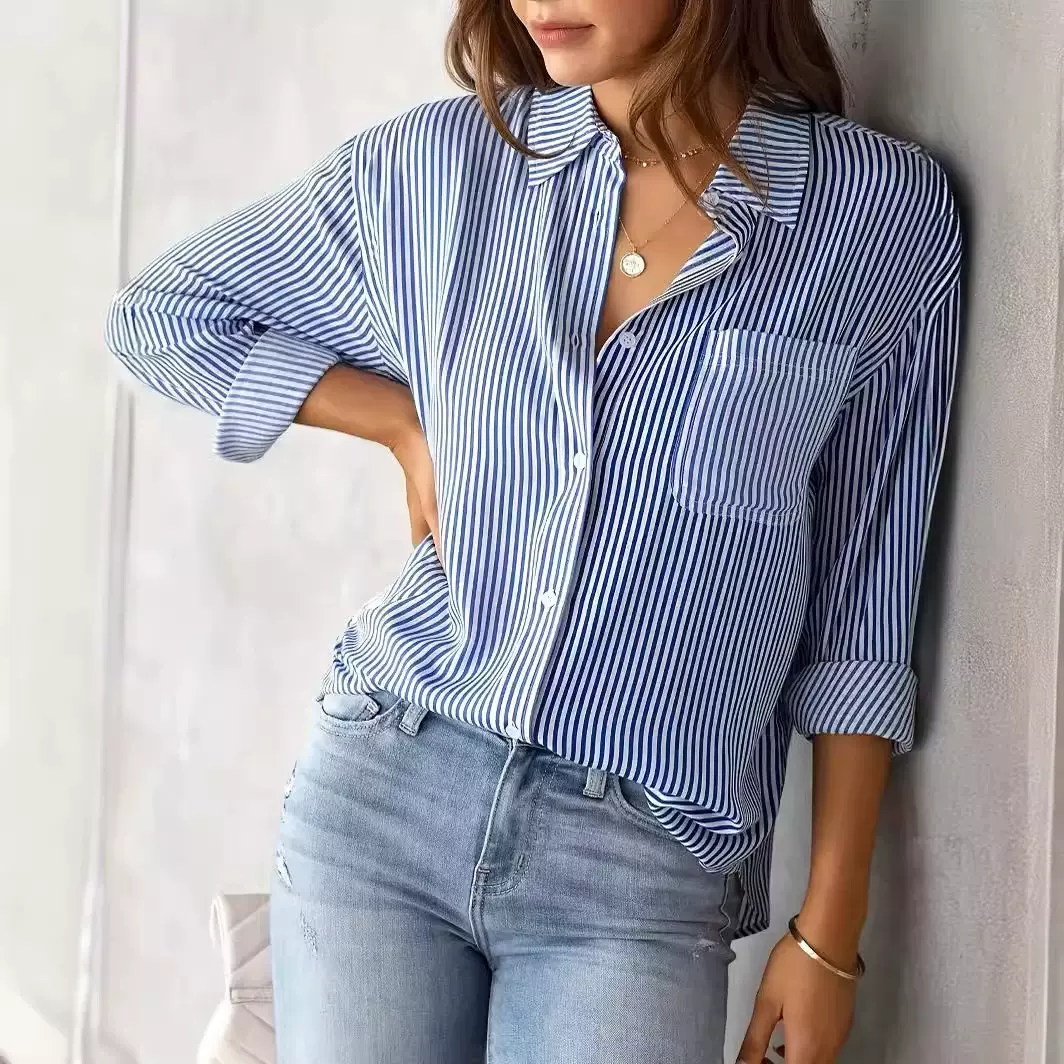 亚马逊外贸欧美女装wish速卖通ebay上衣宽松休闲长袖衬衣女