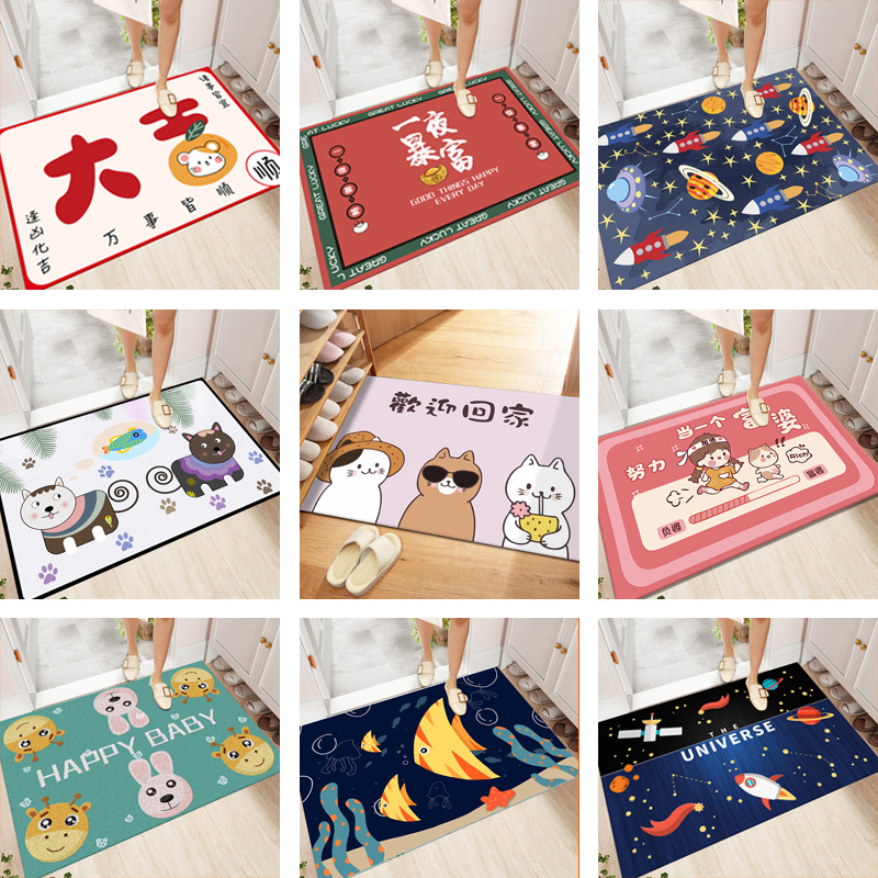 Wholesale Cartoon Bathroom Mat Home Entrance Door Mat Cute Animal Bathroom Foot Mat Kitchen Mat Can Be Customized Shipping