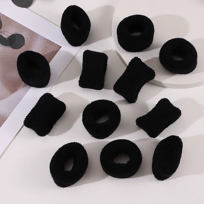 Towel Ring Thick Towel Hair Saç üçün rezinlər - black-12