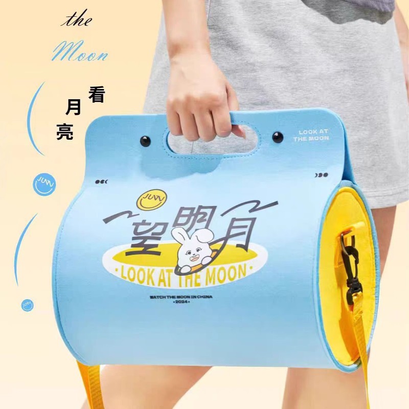小红书同款毛毡圆筒背包高级感毛毡礼品袋大容量毛毡斜挎包批发|undefined