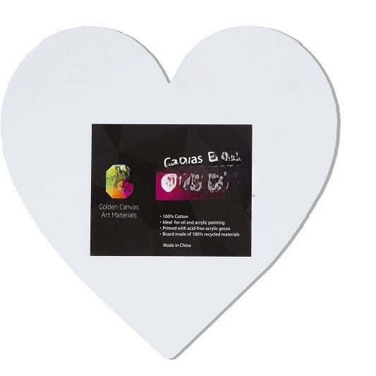 Cotton small acrylic heart shaped, drawing board, 10cm