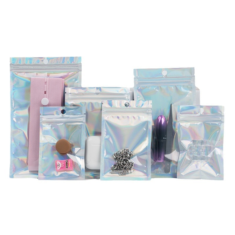 Bolsas autosellables láser de colores, bolsas láser yin-yang, bolsas de sellado transparentes, bolsas de sellado para fundas de teléfono, bolsas autosellables para embalaje de joyería